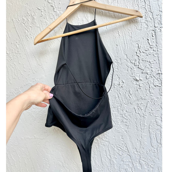 Alix NYC Sleeveless Open Back Halterneck Penn Bodysuit Black Women's Size XS - Picture 5 of 7